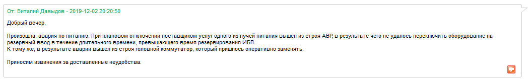 Ответ техподдержки